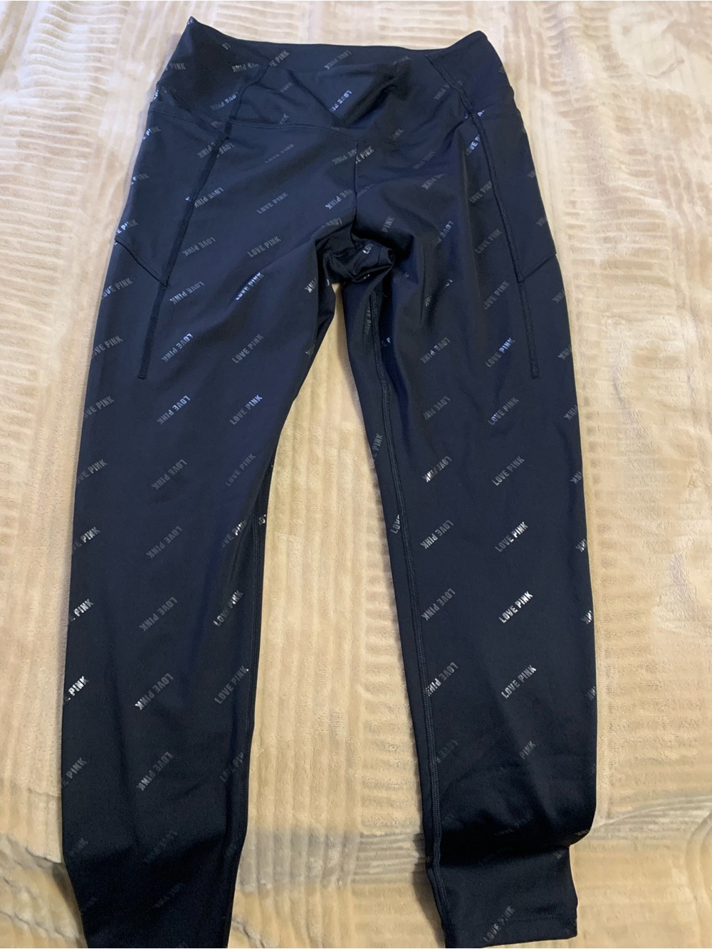 PINK Victoria's Secret Black Girls' Logo-Print Leggings